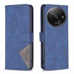 For Xiaomi Redmi A3 Magnetic Buckle Rhombus Texture Leather Phone Case(Blue)