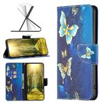 For Xiaomi 13 Lite / Civi 2 Colored Drawing Leather Phone Case(Gold Butterfly)