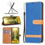 For Xiaomi 13 Lite / Civi 2 Color Block Denim Texture Leather Phone Case(Royal Blue)