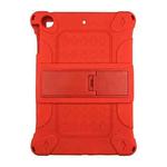 For iPad mini 5 / 4 All-inclusive Silicone Shockproof Tablet Case with Holder(Red)