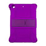 For iPad mini 5 / 4 All-inclusive Silicone Shockproof Tablet Case with Holder(Purple)