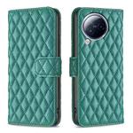 For Xiaomi Civi 3 5G Diamond Lattice Wallet Leather Flip Phone Case(Green)