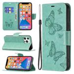 For Xiaomi 13 Lite / Civi 2 Two Butterflies Embossing Leather Phone Case(Green)