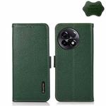 For OnePlus Ace 2 5G KHAZNEH Side-Magnetic Litchi Genuine Leather RFID Phone Case(Green)