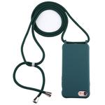 For iPhone 6s Plus / 6 Plus Candy Color TPU Protective Case with Lanyard(Dark Green)