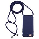For iPhone 6s Plus / 6 Plus Candy Color TPU Protective Case with Lanyard(Dark Blue)