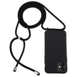 For iPhone 11 Candy Color TPU Protective Case with Lanyard(Black)