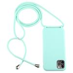 For iPhone 11 Pro Candy Color TPU Protective Case with Lanyard(Mint Green)