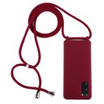 For Galaxy S20 Candy Color TPU Protective Case with Lanyard(Red)