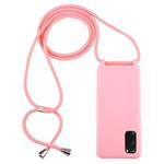 For Galaxy S20 Candy Color TPU Protective Case with Lanyard(Pink)