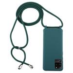 For Galaxy S20 Ultra Candy Color TPU Protective Case with Lanyard(Dark Green)