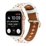Punk Rivet Genuine Leather Watch Band For Apple Watch Series 7 41mm / 6 & SE & 5 & 4 40mm / 3 & 2 & 1 38mm(White)