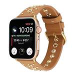 Punk Rivet Genuine Leather Watch Band For Apple Watch Series 7 41mm / 6 & SE & 5 & 4 40mm / 3 & 2 & 1 38mm(Brown)