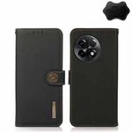 For OnePlus Ace 2 5G KHAZNEH Custer Texture RFID Genuine Leather Phone Case(Black)