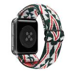 Ethnic Style Buckle Elastic Watch Band For Apple Watch Series 7 41mm / 6 & SE & 5 & 4 40mm / 3 & 2 & 1 38mm(Green-white Triangle)