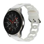 22mm Donut Hollow Silicone Watch Band(White)