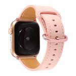 For Apple Watch Series 7 45mm / 6 & SE & 5 & 4 44mm / 3 & 2 & 1 42mm Solid Color Genuine Leather Watch Band(Pink)
