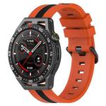 For Coros Apex 46mm/Apex Pro / Ticwatch Pro 3 22mm Vertical Two-Color Silicone Watch Band(Orange+Black)