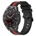 For Coros Apex 46mm/Apex Pro / Ticwatch Pro 3 22mm Vertical Two-Color Silicone Watch Band(Black+Red)