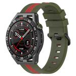 For Coros Apex 46mm/Apex Pro / Ticwatch Pro 3 22mm Vertical Two-Color Silicone Watch Band(Red+Army Green)
