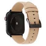 For Apple Watch Series 8&7 41mm / SE 2&6&SE&5&4 40mm / 3&2&1 38mm Cowhide Texture Leather Watch Band(Khaki)