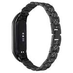 For Xiaomi Mi Band 7 Universal Three-beads Full Diamond Metal Watch Band(Black)