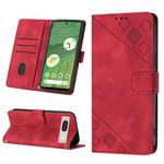 For Google Pixel 7 Skin-feel Embossed Leather Phone Case(Red)