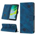 For Motorola Moto E13 Skin-feel Embossed Leather Phone Case(Blue)