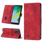 For Motorola Moto E13 Skin-feel Embossed Leather Phone Case(Red)