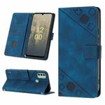 For Nokia C31 Skin-feel Embossed Leather Phone Case(Blue)