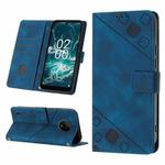For Nokia C200 Skin-feel Embossed Leather Phone Case(Blue)