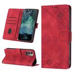 For Nokia G21 / G11 Skin-feel Embossed Leather Phone Case(Red)