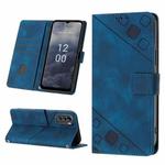 For Nokia G60 Skin-feel Embossed Leather Phone Case(Blue)