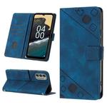 For Nokia G400 Skin-feel Embossed Leather Phone Case(Blue)
