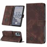 For Nokia X30 Skin-feel Embossed Leather Phone Case(Brown)