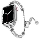 Full Diamond Metal Bracelet Watch Band For Apple Watch Series 8&7 41mm / SE 2&6&SE&5&4 40mm / 3&2&1 38mm(Silver)