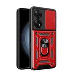 For OPPO Reno8 T 4G Sliding Camera Cover Design Phone Case(Red)