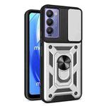 For Tecno Camon 18 / 18 P Sliding Camera Cover Design Phone Case(Silver)