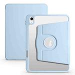 For iPad 10th Gen 10.9 2022 Acrylic 360 Degree Rotation Holder Tablet Leather Case(Ice Blue)