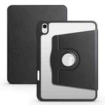 For iPad 10th Gen 10.9 2022 Acrylic 360 Degree Rotation Holder Tablet Leather Case(Black)