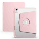 For iPad 10th Gen 10.9 2022 Acrylic 360 Degree Rotation Holder Tablet Leather Case(Sand Pink)