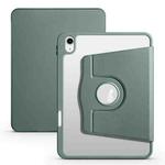 For iPad 10th Gen 10.9 2022 Acrylic 360 Degree Rotation Holder Tablet Leather Case(Pine Green)