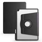 For iPad 10.2 2022 / 2021 / 2020 / 2019 Acrylic 360 Degree Rotation Holder Tablet Leather Case(Black)