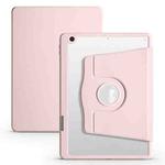 For iPad 10.2 2022 / 2021 / 2020 / 2019 Acrylic 360 Degree Rotation Holder Tablet Leather Case(Sand Pink)
