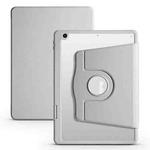 For iPad 10.2 2022 / 2021 / 2020 / 2019 Acrylic 360 Degree Rotation Holder Tablet Leather Case(Fog Grey)