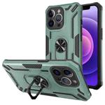 For iPhone 12 Warship Armor 2 in 1 Shockproof Phone Case(Dark Green)