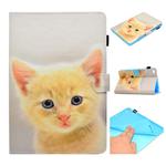 For iPad Mini 1 / 2 / 3 / 4 / 5 Painted Horizontal Flat Leather Case with Sleep Function & Card Slot & Buckle Anti-skid Strip & Bracket & Wallet(Cute Cat)