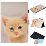 For Kindle Fire HD 10 2015 / 2017 Painted Horizontal Flat Leather Case with Sleep Function & Card Slot & Buckle Anti-skid Strip & Bracket & Wallet(Cute Cat)
