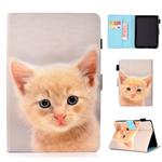 For Kindle Paperwhite 4 (2018) Painted Horizontal Flat Leather Case with Sleep Function & Card Slot & Buckle Anti-skid Strip & Bracket & Wallet(Cute Cat)