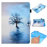 For Galaxy Tab A 8.0 (2015) T350 Painted Horizontal Flat Leather Case with Sleep Function & Card Slot & Buckle Anti-skid Strip & Bracket & Wallet(Tree in Water)
